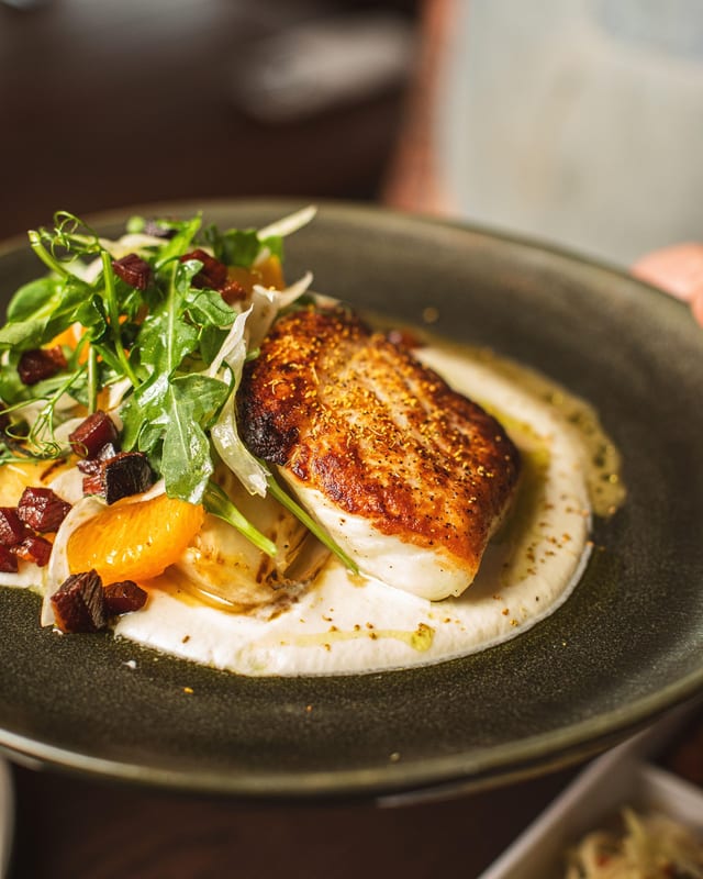 Pan Seared Halibut.
